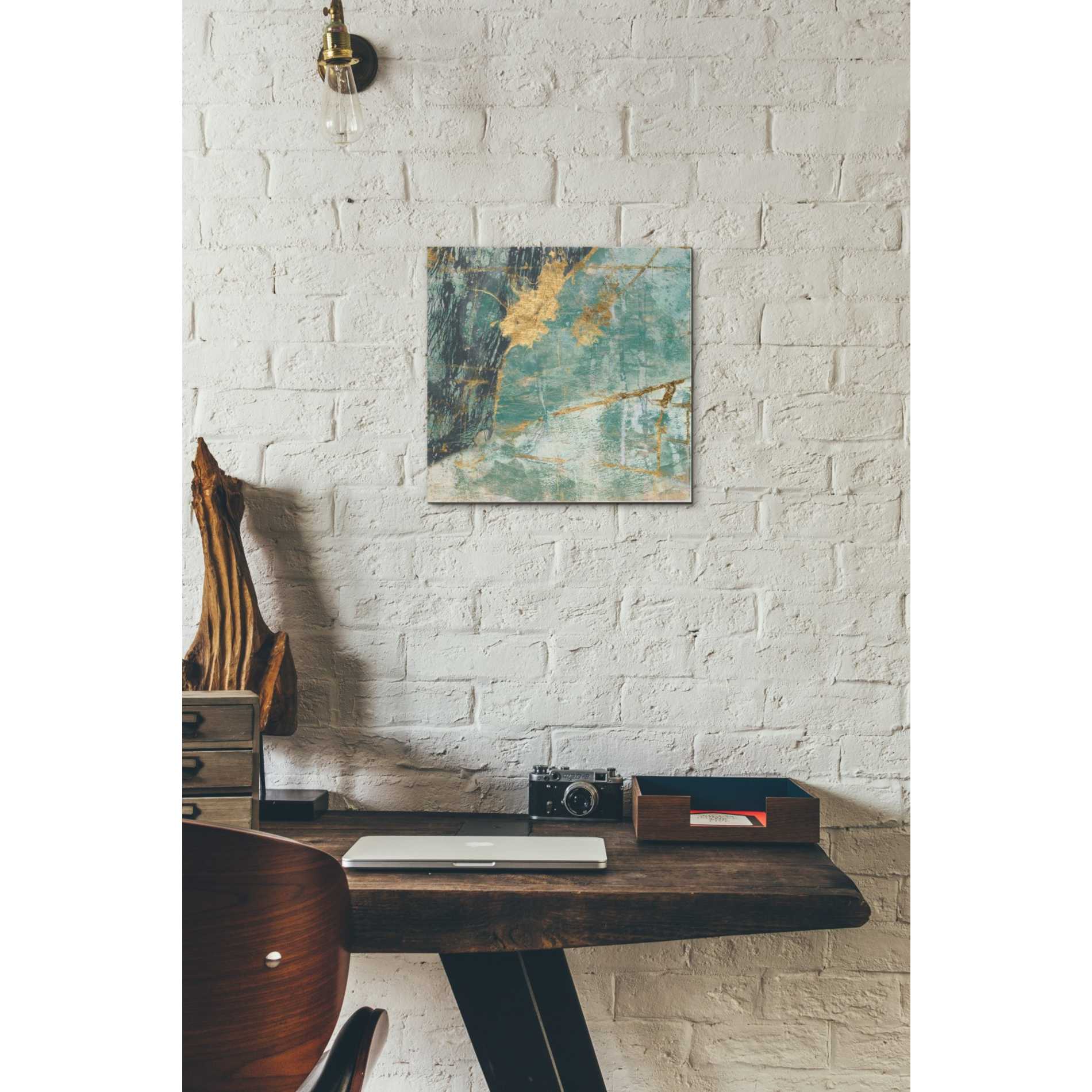 'Teal Lace I' by Jennifer Goldberger Giclee Canvas Wall Art