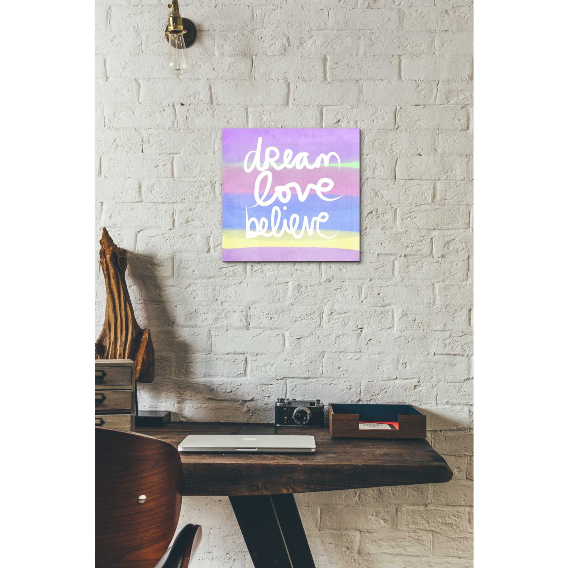 'Unicorn Stripe Dream' by Linda Woods, Canvas Wall Art,12 x 12