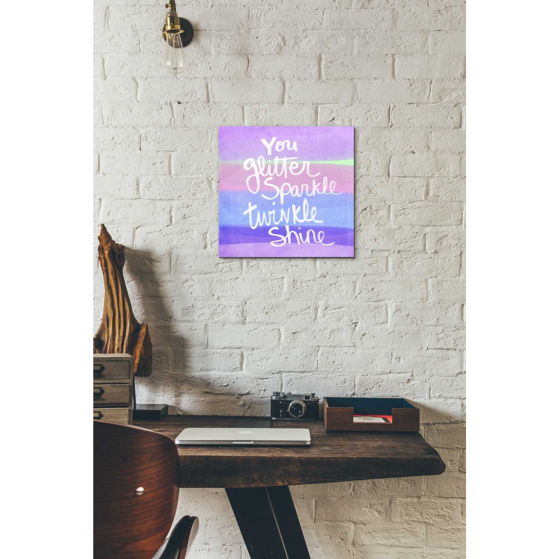 'Unicorn Stripe Sparkle' by Linda Woods, Canvas Wall Art,12 x 12