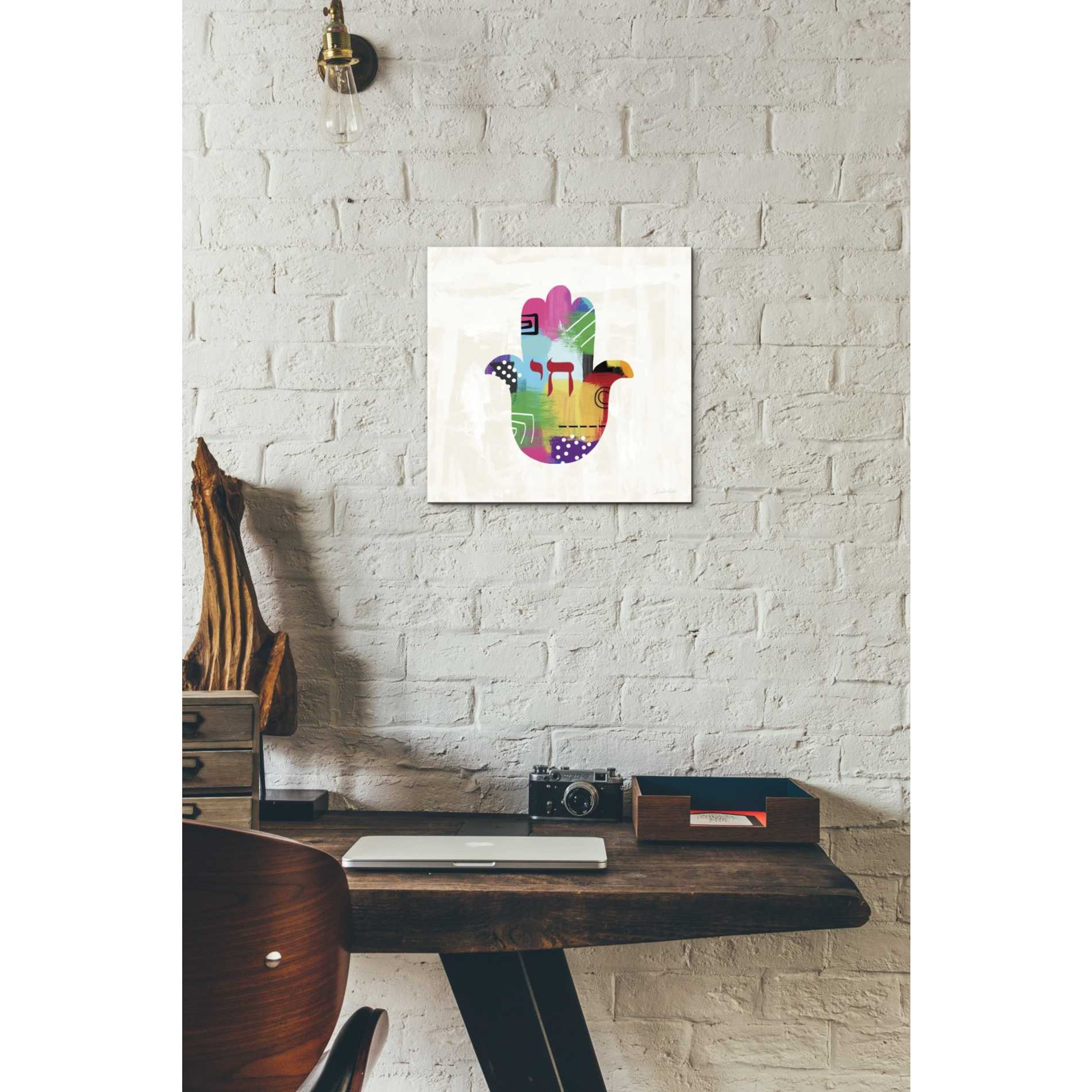 'Chai Hamsa' by Linda Woods, Canvas Wall Art,12 x 12