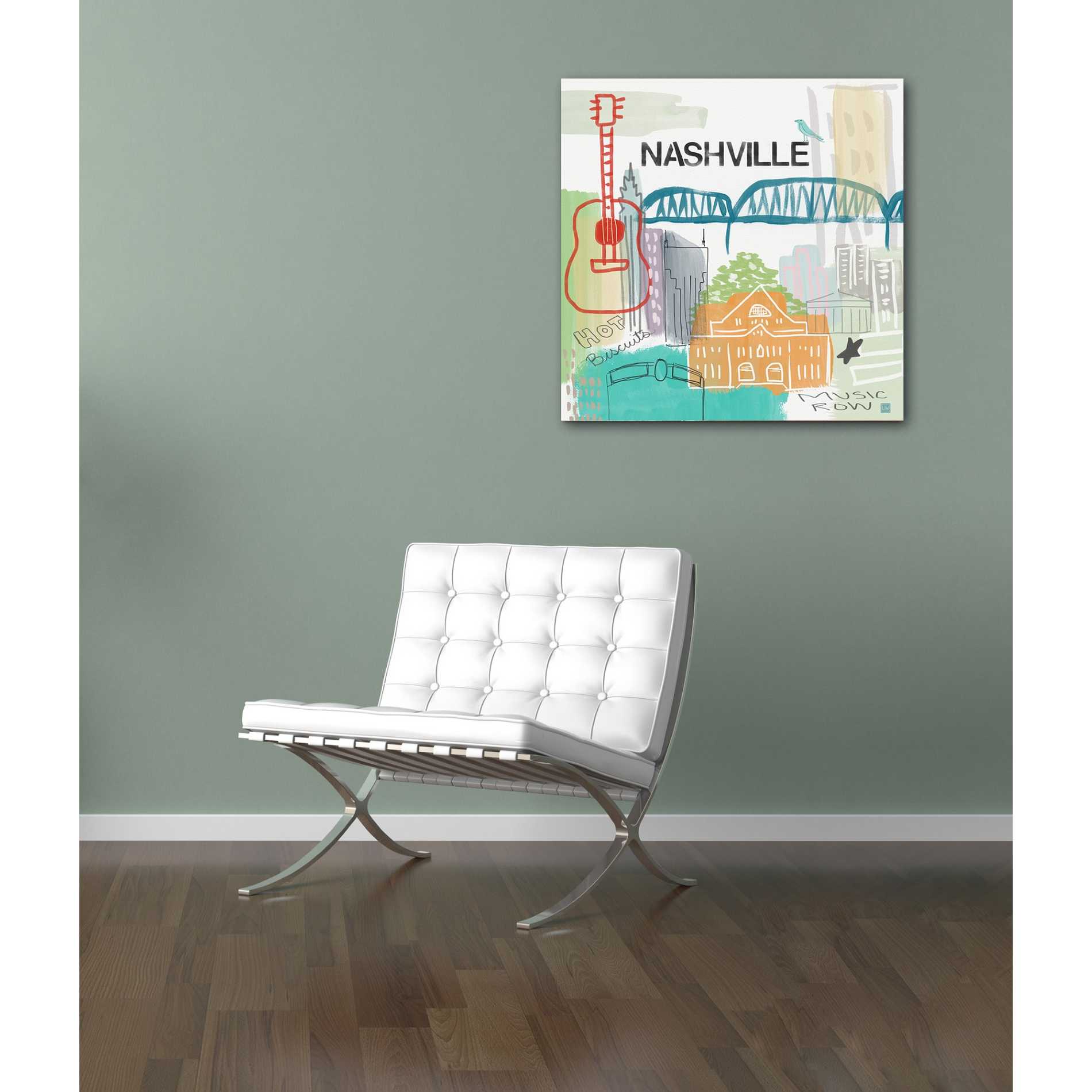 'Nashville' by Linda Woods, Canvas Wall Art,12 x 12