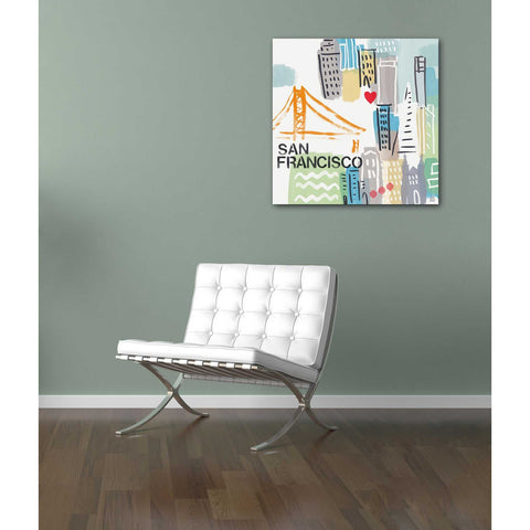 Image of 'San Francisco' by Linda Woods, Canvas Wall Art,12 x 12