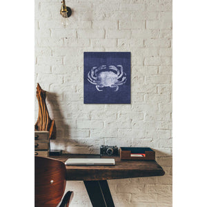 'Indigo Crab' by Linda Woods, Canvas Wall Art,12 x 12