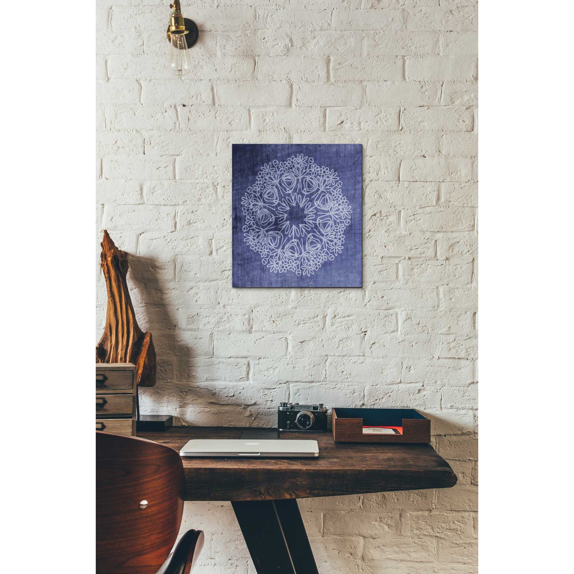'Indigo Mandala' by Linda Woods, Canvas Wall Art,12 x 12