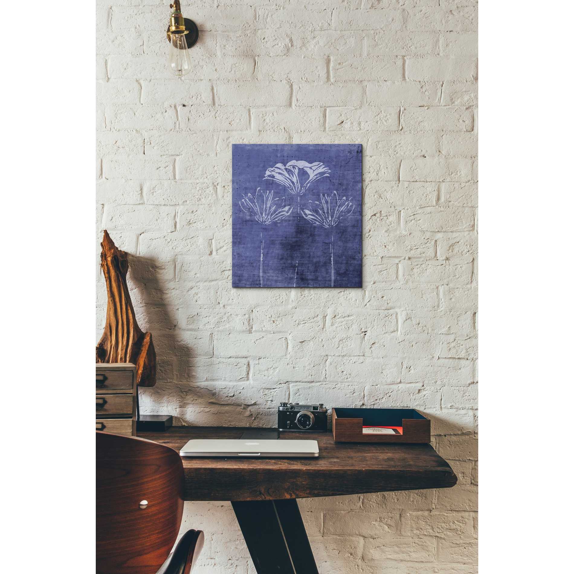 'Indigo Wild Flowers' by Linda Woods, Canvas Wall Art,12 x 12