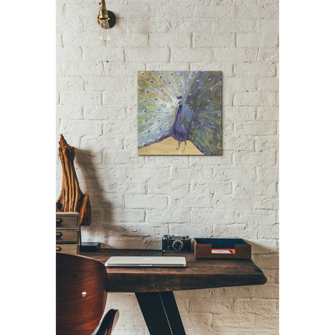 Image of 'Purple And Gold Peacock' by Danhui Nai, Canvas Wall Art,12 x 12