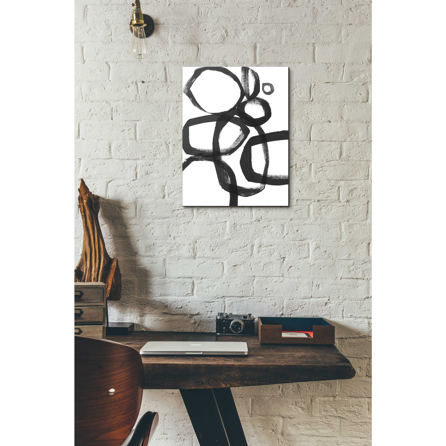 'Brushstroke Circles II' by Linda Woods, Canvas Wall Art,12 x 16