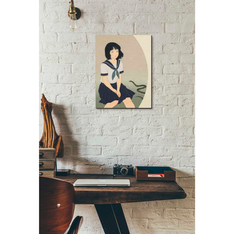 Image of 'Snake And Woman' by Sai Tamiya, Canvas Wall Art,12 x 16
