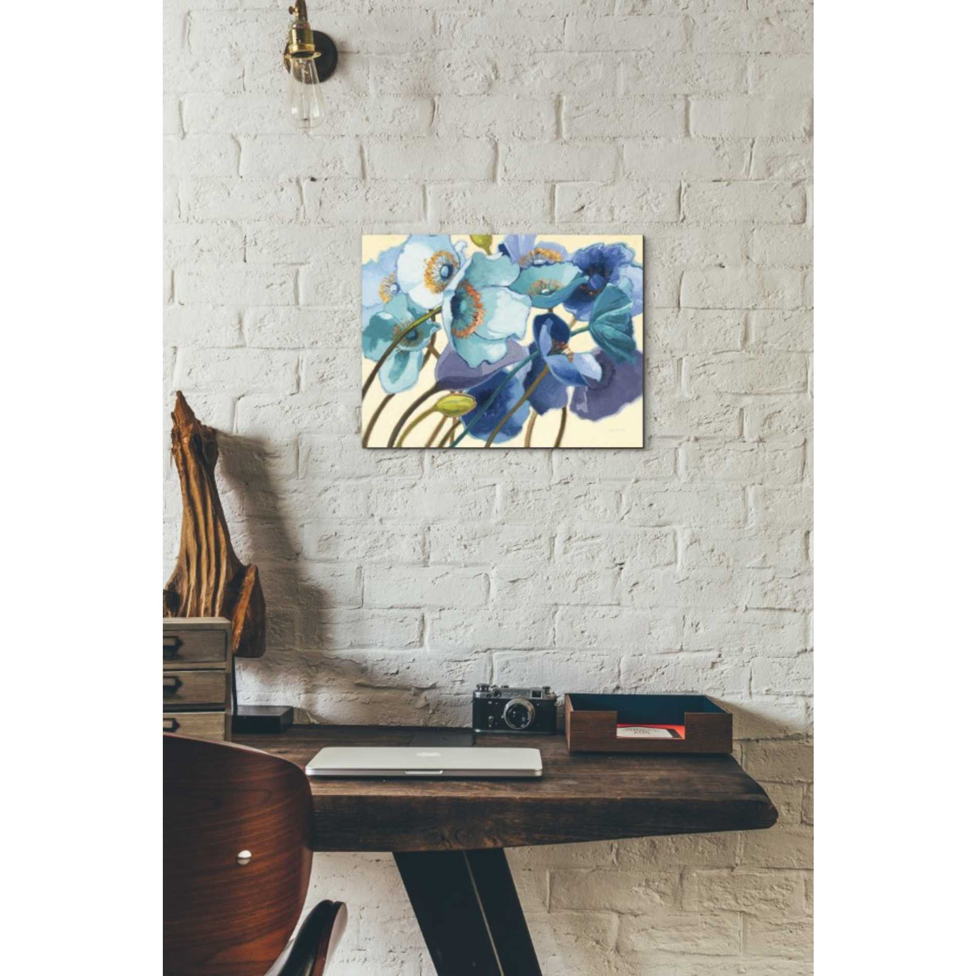 'Le Pavots Bleu' by Shirley Novak, Canvas Wall Art,16 x 12