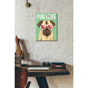 'Beach Bums Pug I Love' by Michael Mullan, Canvas Wall Art,12 x 16