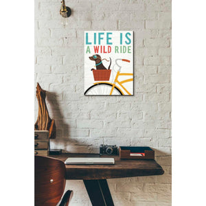 'Beach Bums Dachshund Bicycle I Life' by Michael Mullan, Canvas Wall Art,12 x 16