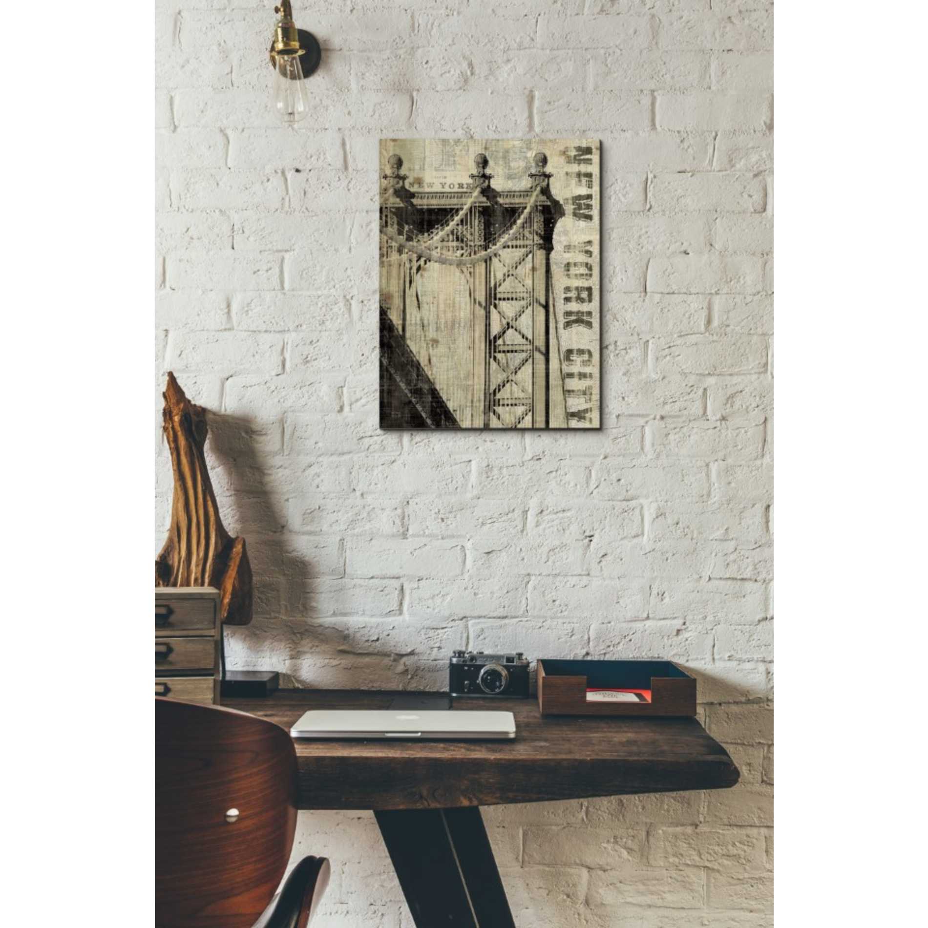 'Vintage NY Manhattan Bridge' by Michael Mullan, Canvas Wall Art,12 x 16