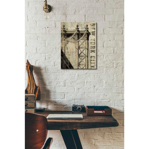 Image of 'Vintage NY Manhattan Bridge' by Michael Mullan, Canvas Wall Art,12 x 16