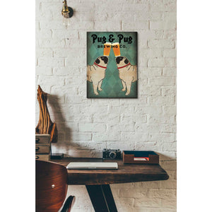 'Pug and Pug Brewing' by Ryan Fowler, Canvas Wall Art,12 x 16