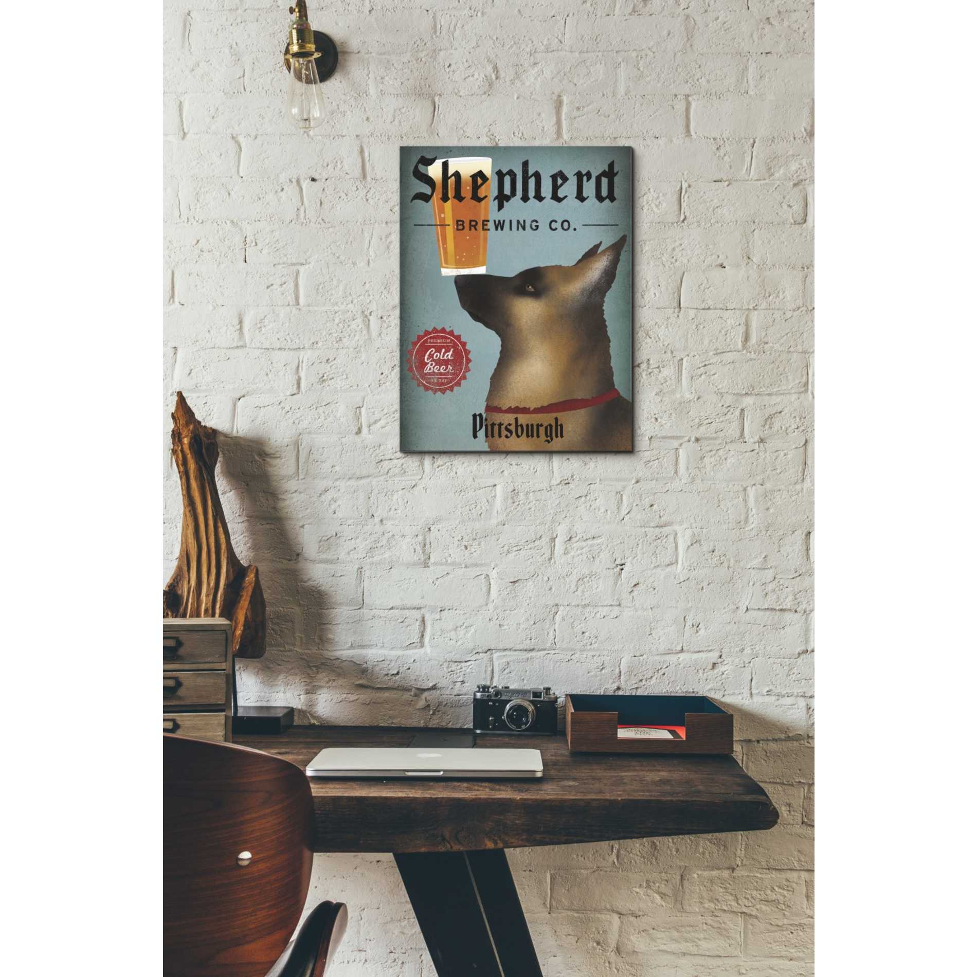 'German Shepherd Brewing Co Pittsburgh Black' by Ryan Fowler, Canvas Wall Art,12 x 16