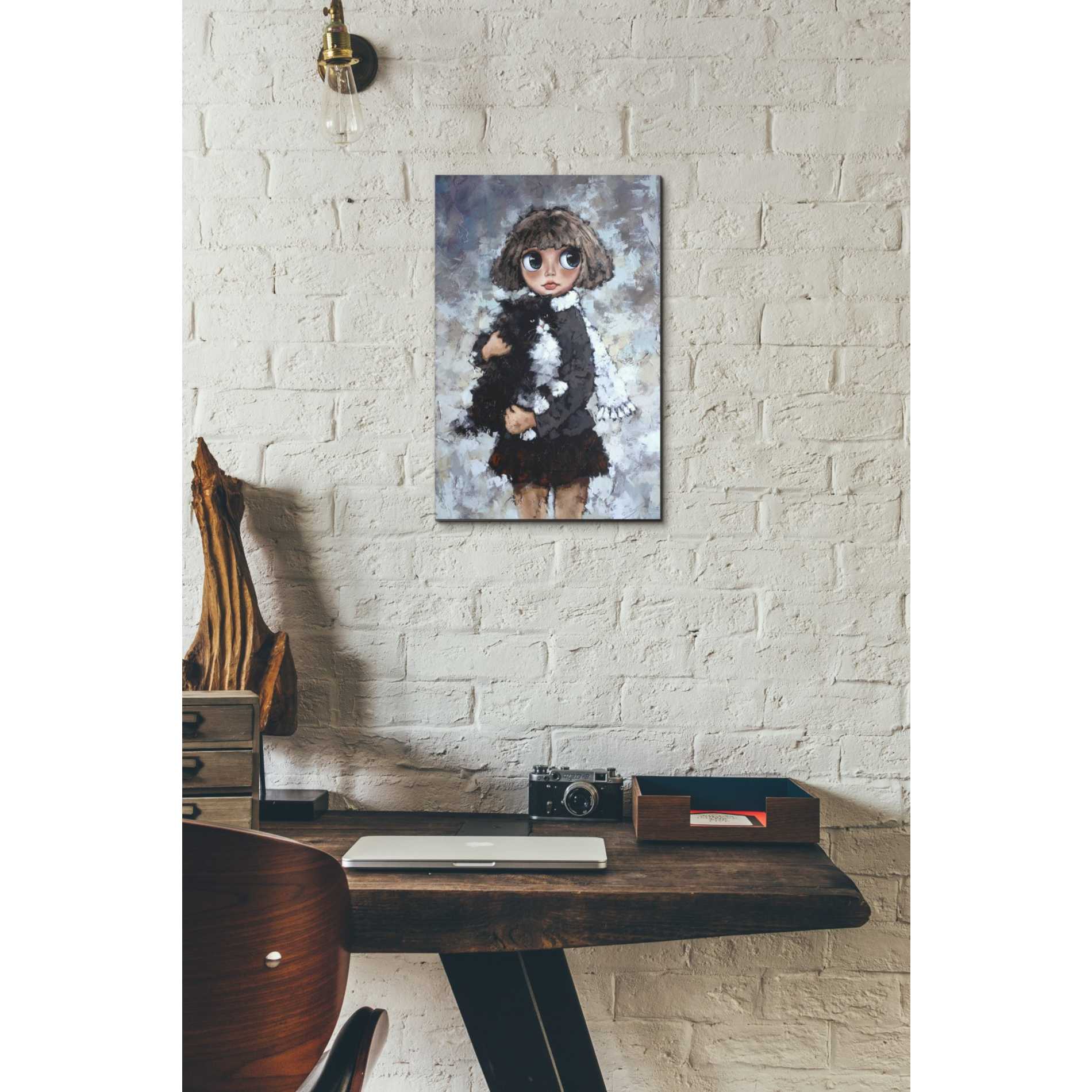 'Girl With Cat' by Alexander Gunin, Canvas Wall Art,12 x 16