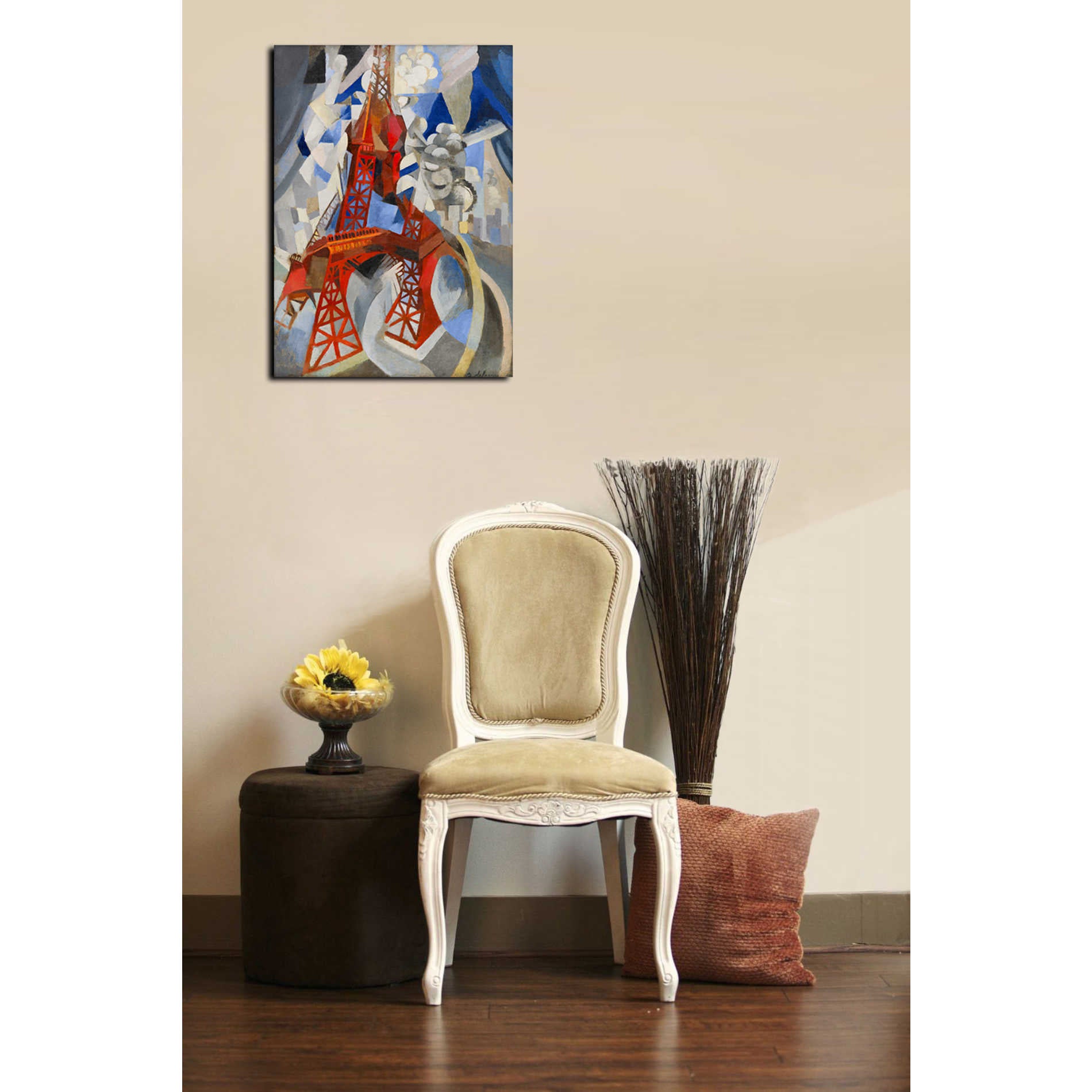 'Red Eiffel Tower' by Robert Delaunay Canvas Wall Art,18 x 24