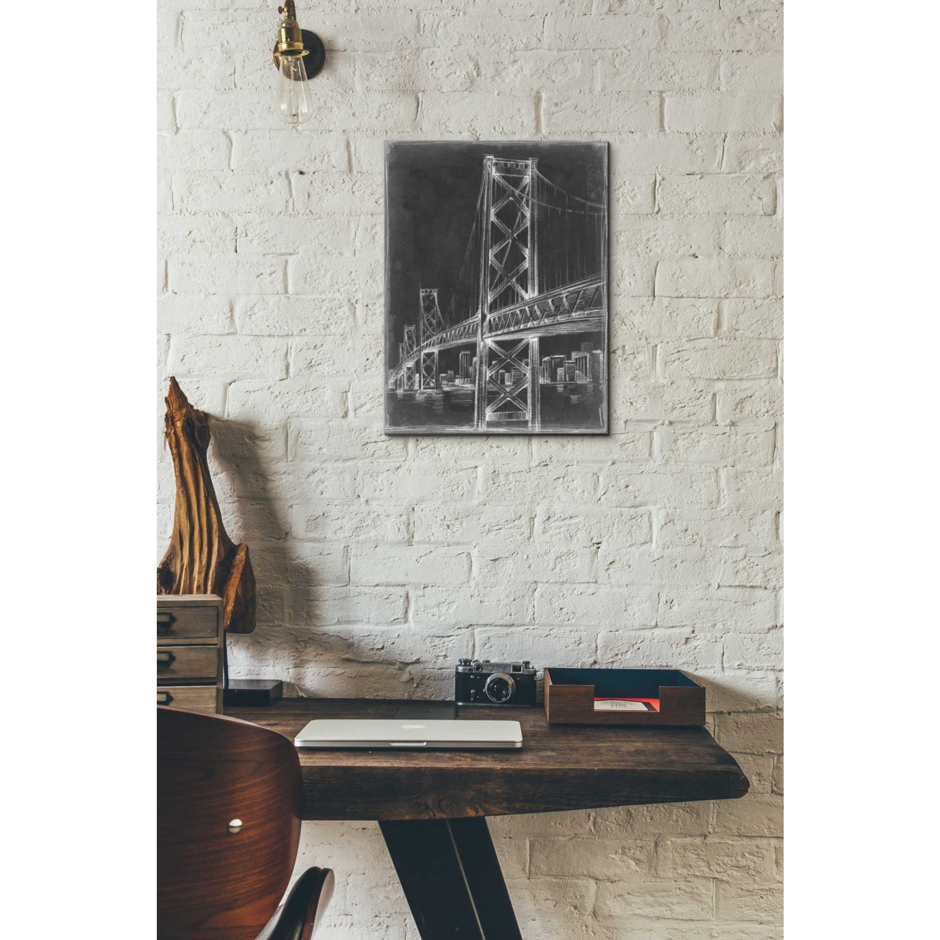 'Suspension Bridge Blueprint I' by Ethan Harper Canvas Wall Art,12 x 16