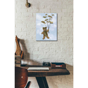 'Bear with Book Butterflies' by Fab Funky Giclee Canvas Wall Art