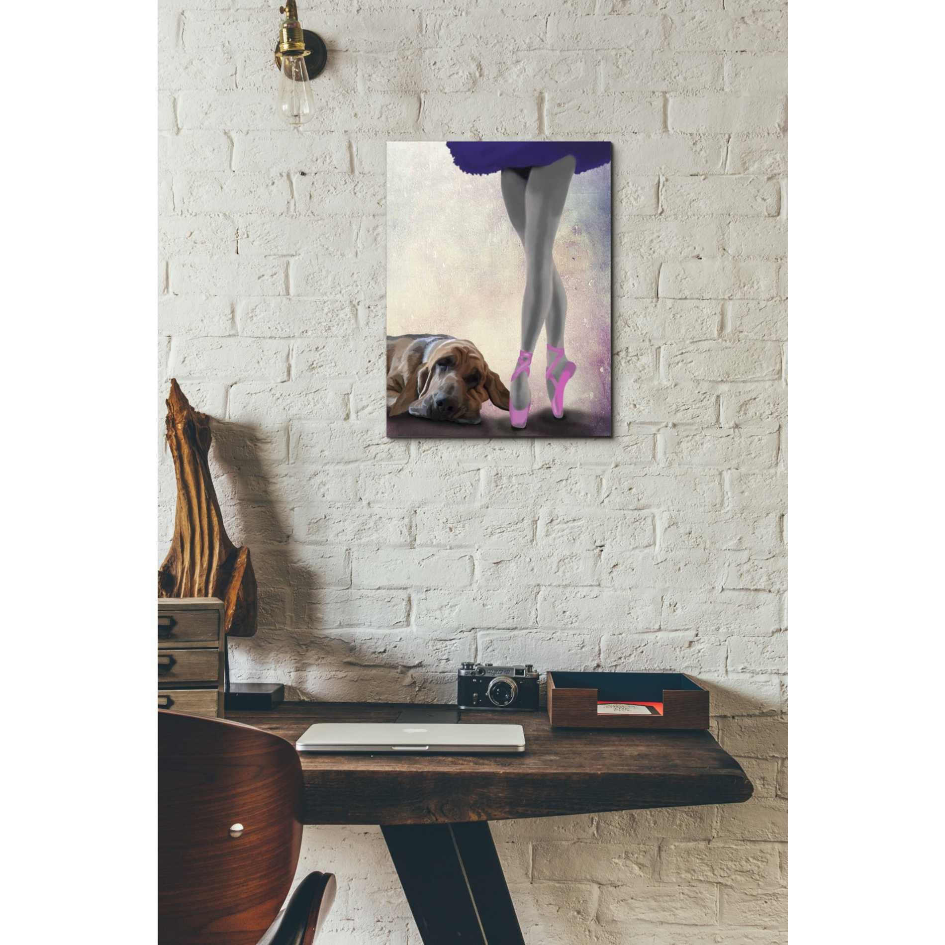 'Bloodhound And Ballet Dancer' by Fab Funky Giclee Canvas Wall Art