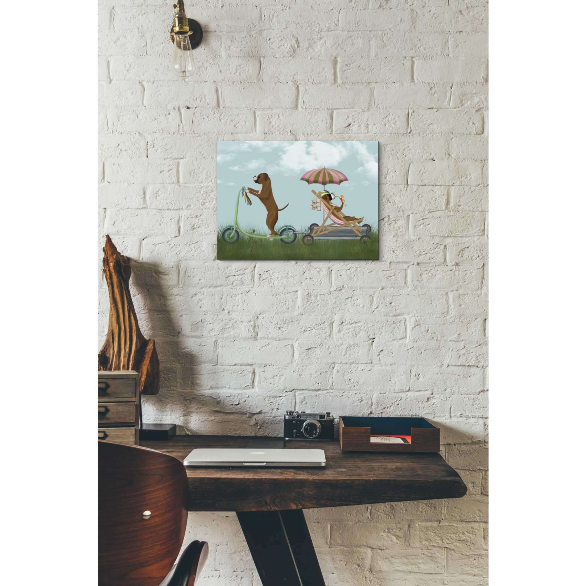 'Boxer Scooter' by Fab Funky Giclee Canvas Wall Art