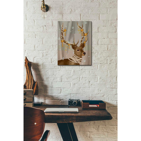 Image of 'Deer with Gold Bells' by Fab Funky Giclee Canvas Wall Art
