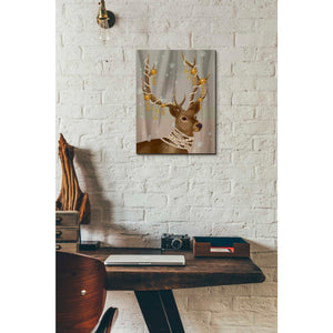 'Deer with Gold Bells' by Fab Funky Giclee Canvas Wall Art