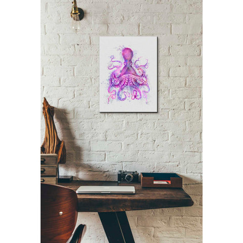 Image of 'Octopus Rainbow Splash Pink' by Fab Funky Giclee Canvas Wall Art