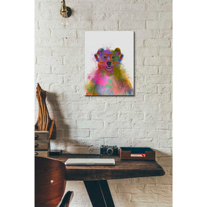 'Rainbow Splash Bear' by Fab Funky Giclee Canvas Wall Art