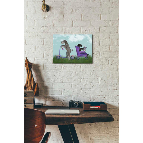 Image of 'Schnauzer Scooter' by Fab Funky Giclee Canvas Wall Art