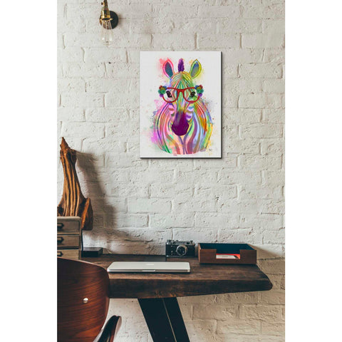 Image of 'Zebra Rainbow Splash 1' by Fab Funky Giclee Canvas Wall Art