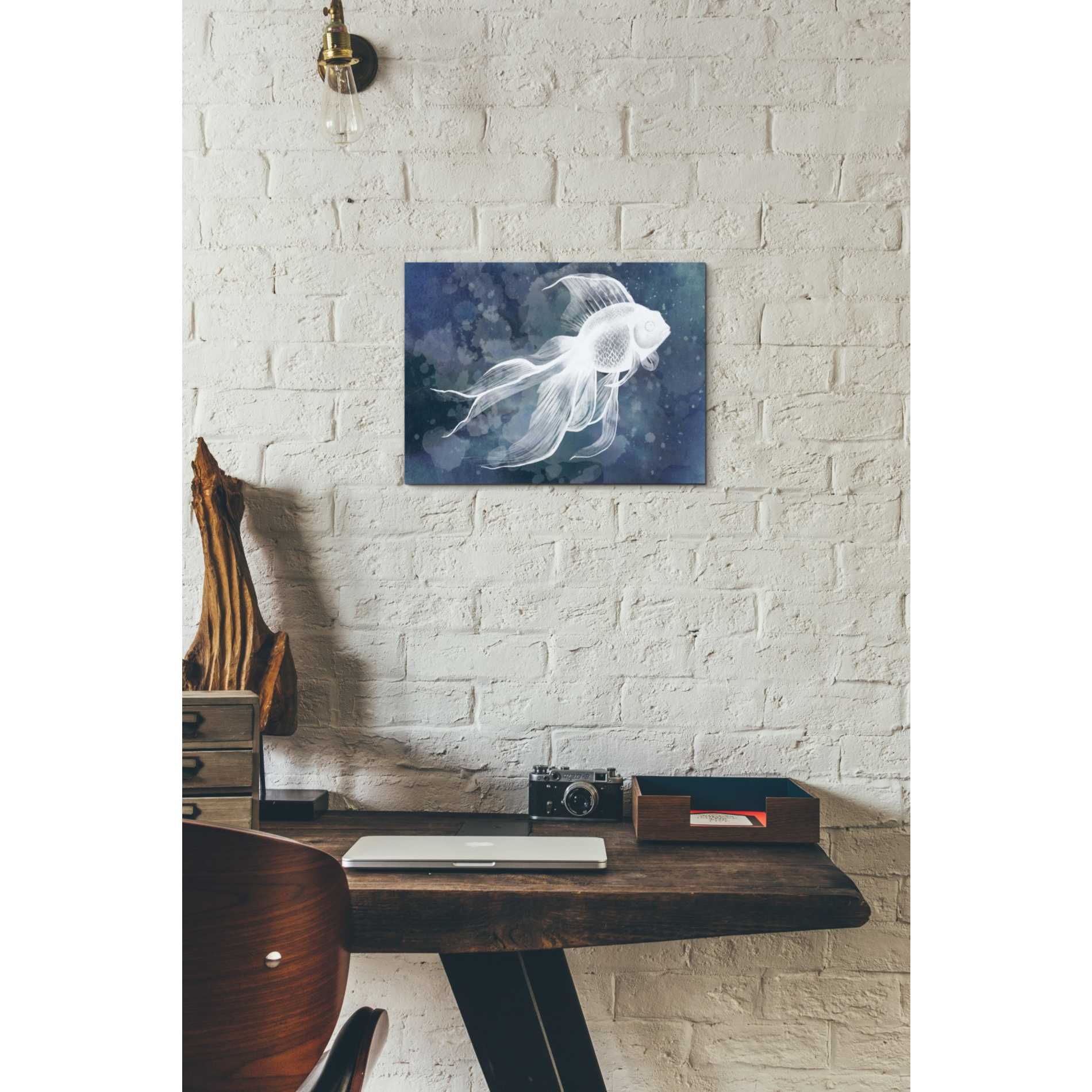'Indigo Fish II' by Grace Popp Canvas Wall Art,16 x 12