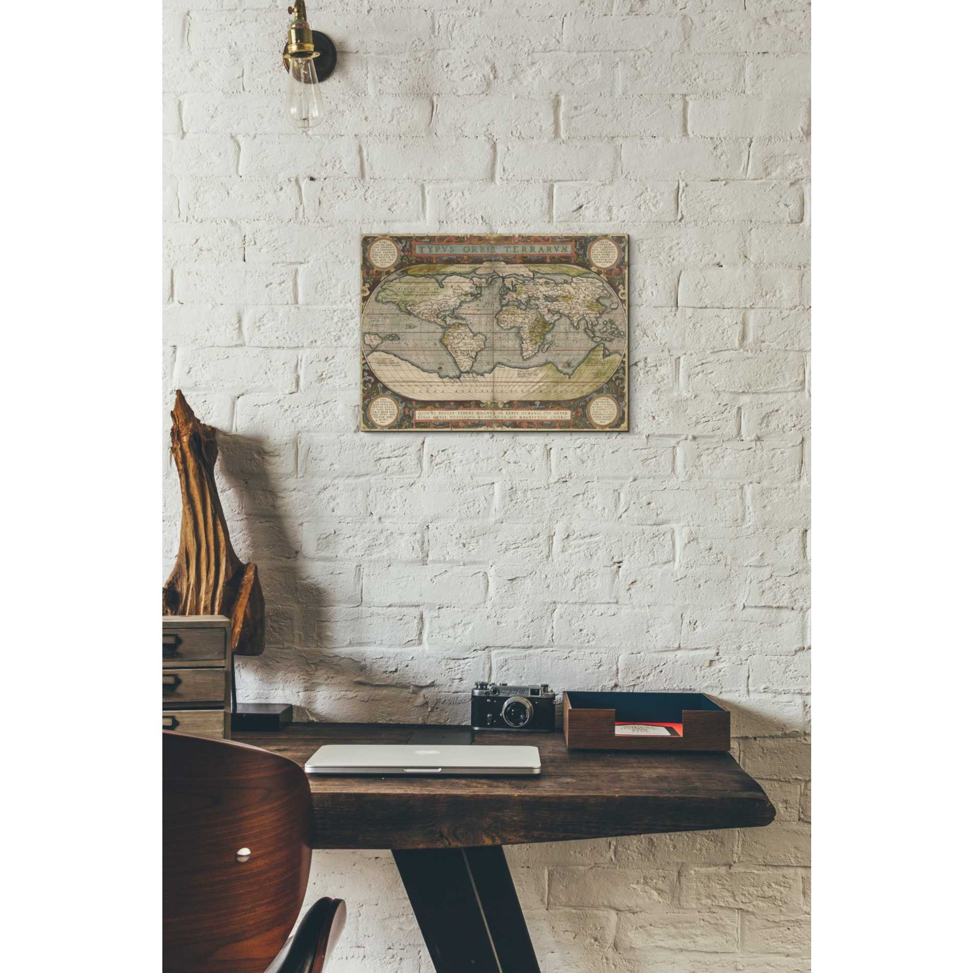 'Antique World Map 36x48' by Vision Studio Giclee Canvas Wall Art