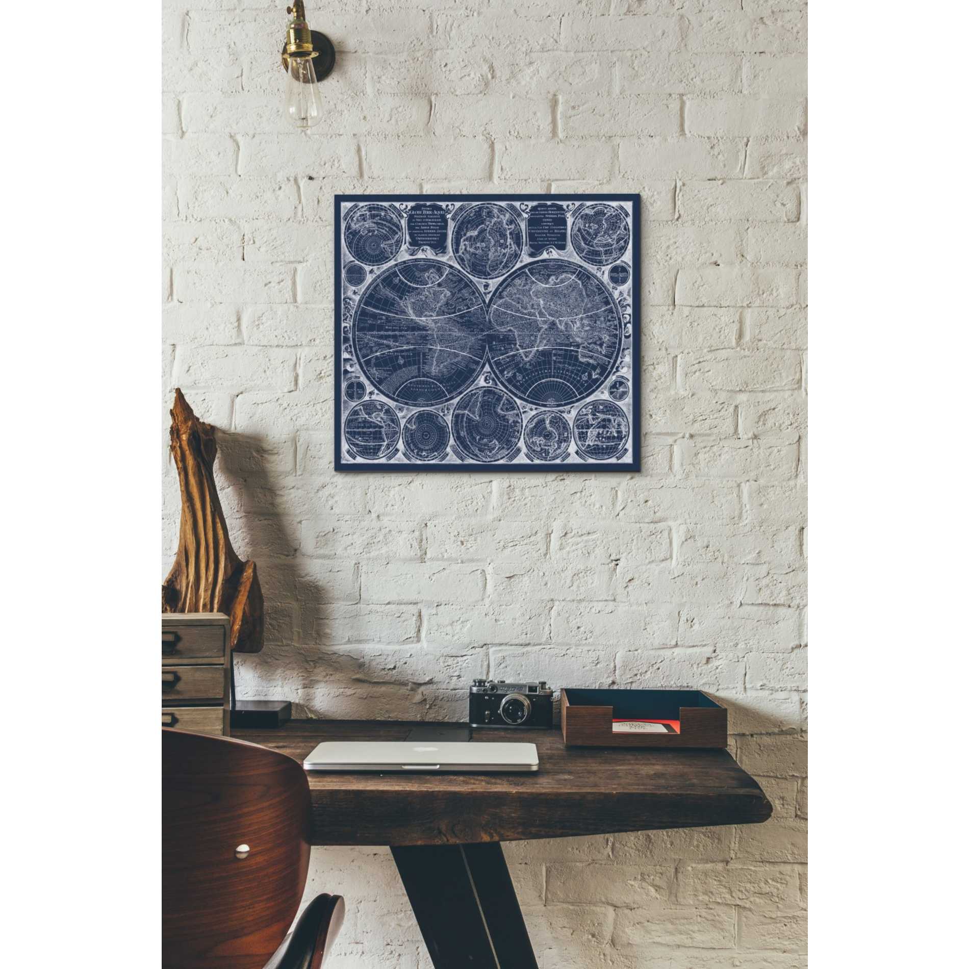 'World Globes Blueprint' by Vision Studio Giclee Canvas Wall Art