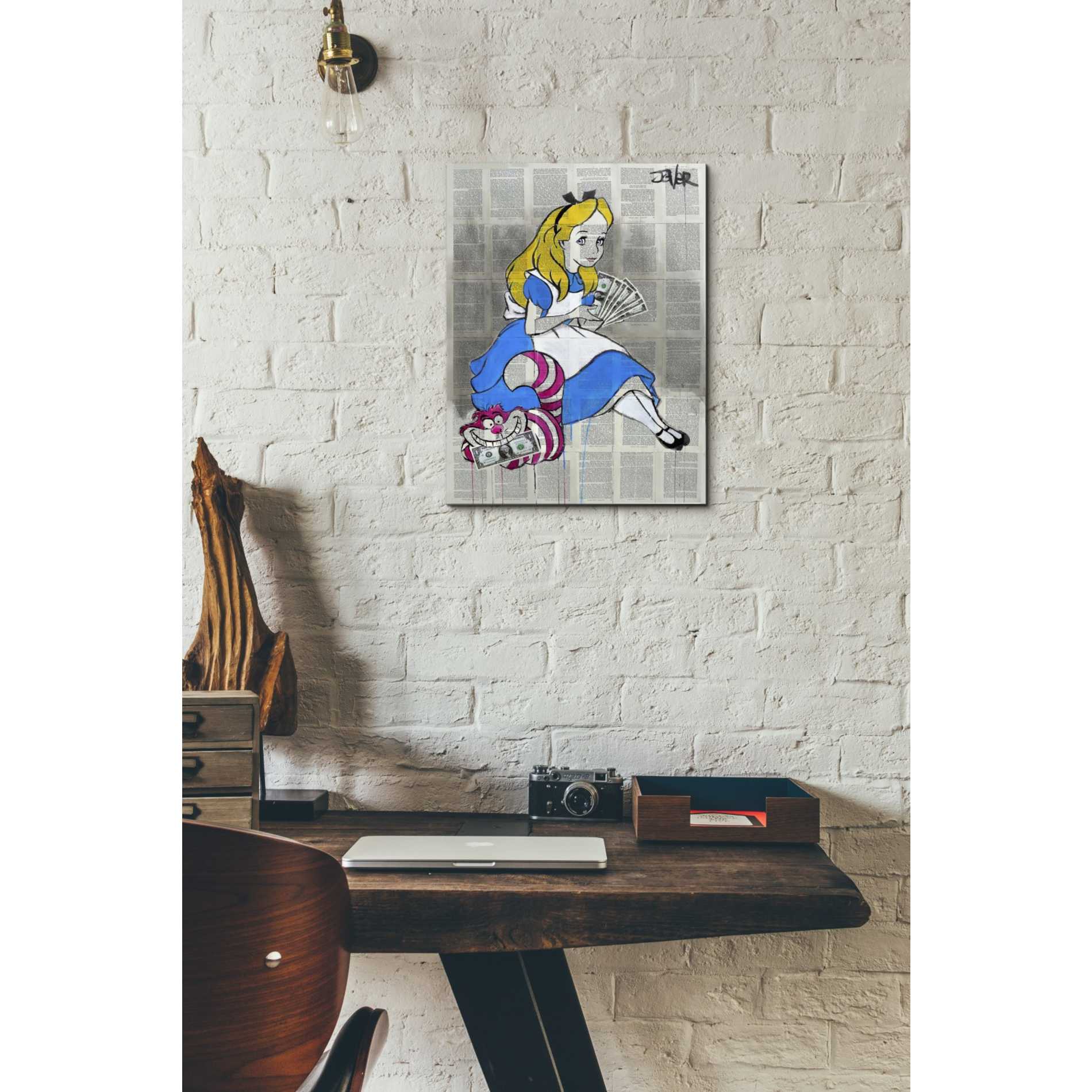 'Alice In Moneyland' by Loui Jover, Canvas Wall Art,12 x 16