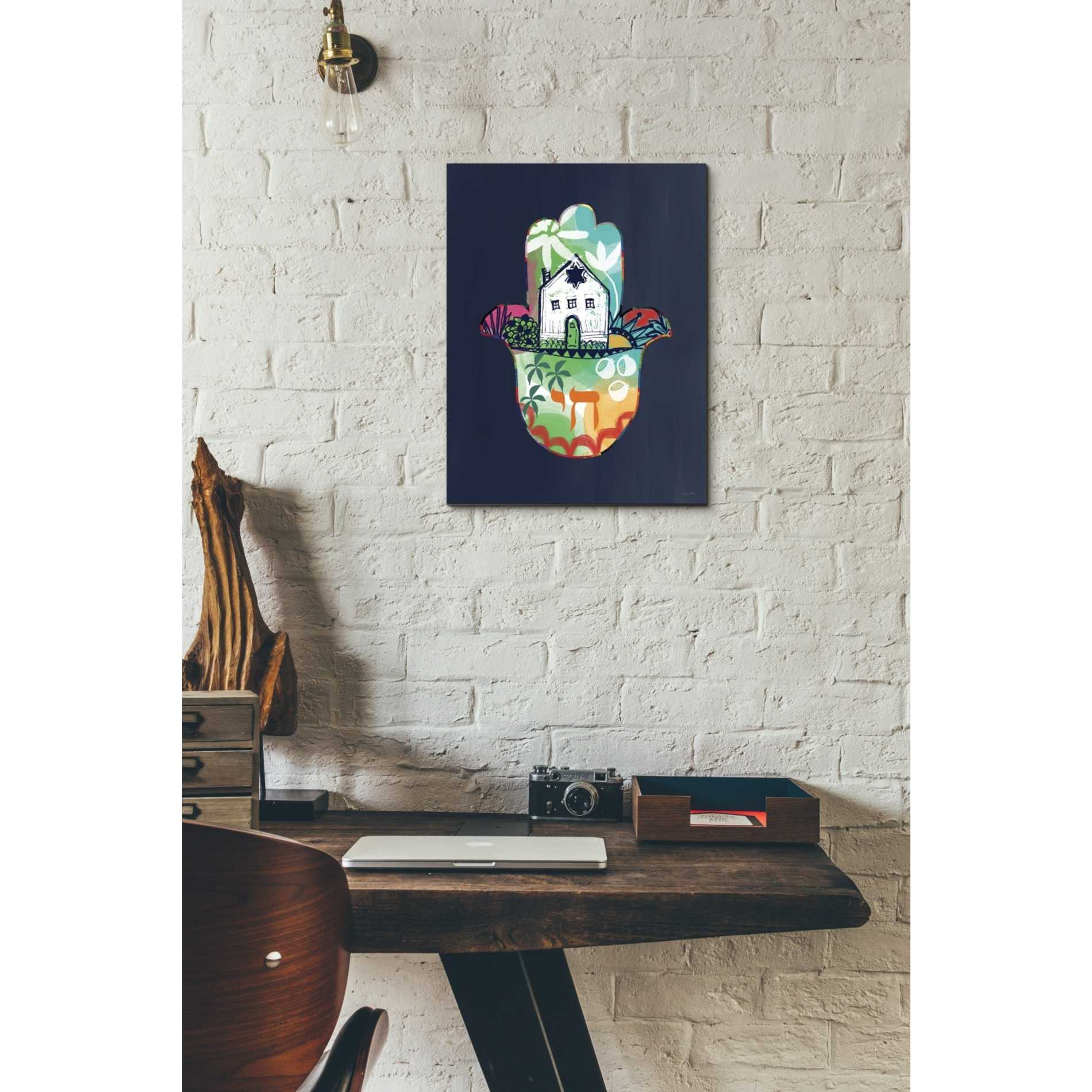 'Colorful Home Hamsa' by Linda Woods, Canvas Wall Art,12 x 16