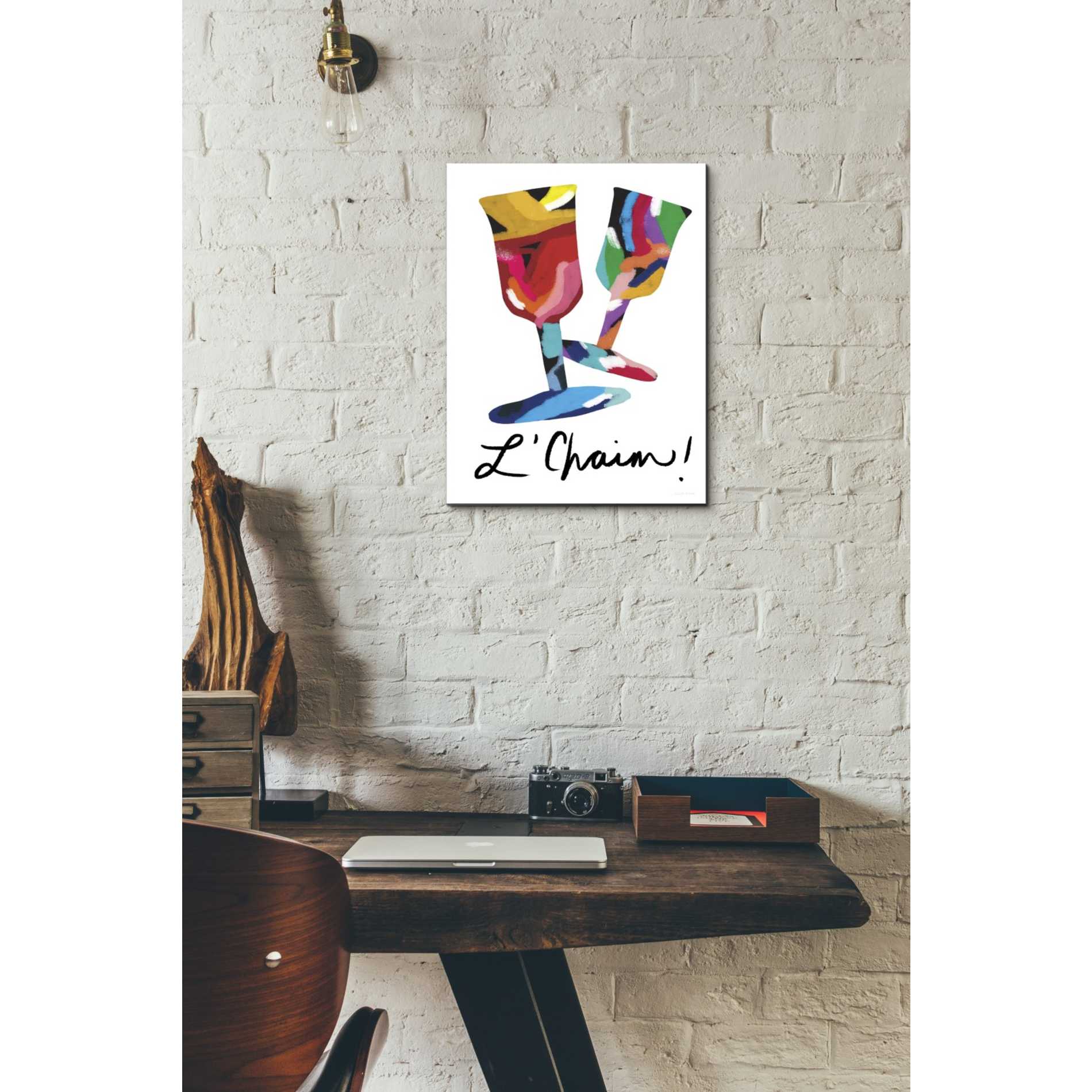 'L'Chaim Glass' by Linda Woods, Canvas Wall Art,12 x 16