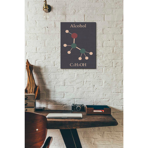 Image of 'Alcohol Molecule' Canvas Wall Art,12 x 16