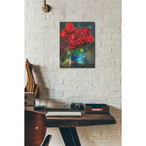 'Roses in Blue Jar' by Chris Vest, Giclee Canvas Wall Art