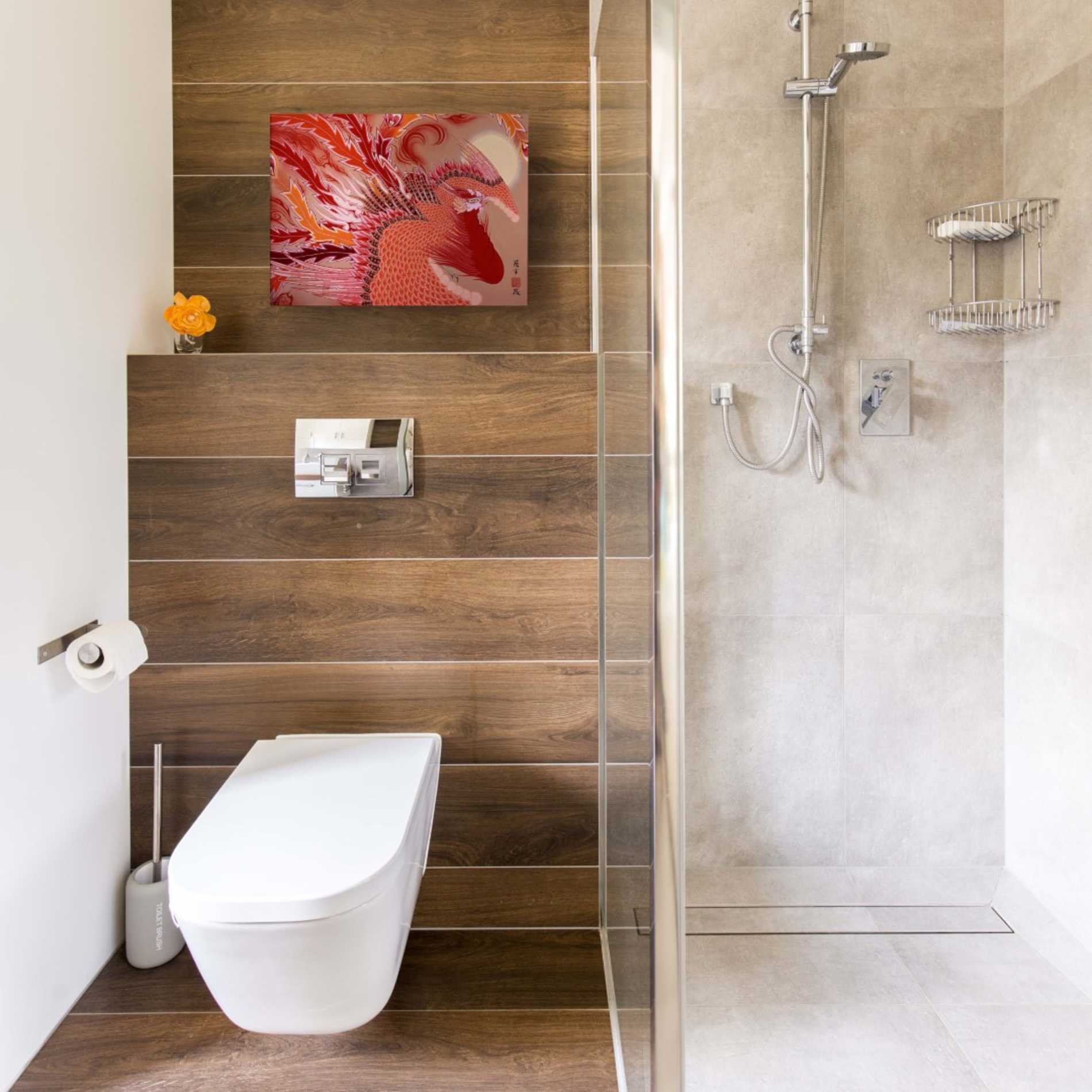 'Red Peacock' by Zigen Tanabe, Giclee Canvas Wall Art