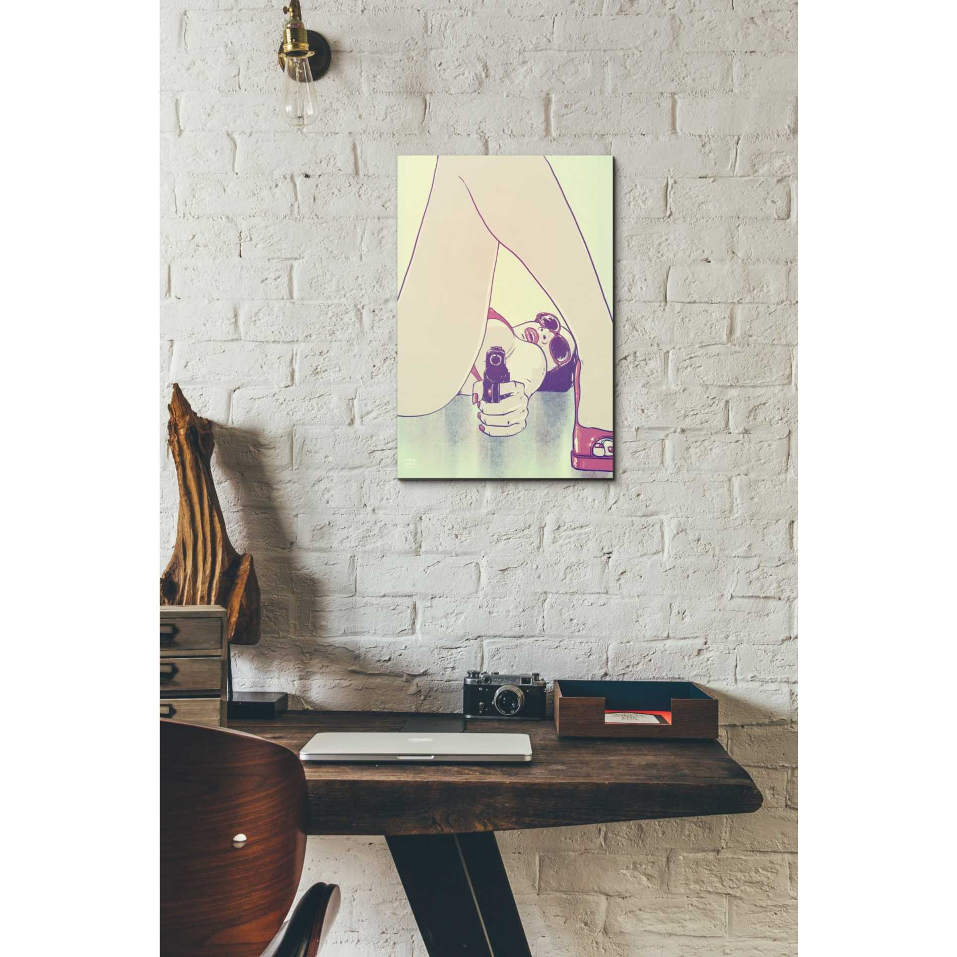'Girl with Gun' by Giuseppe Cristiano, Canvas Wall Art,12 x 18