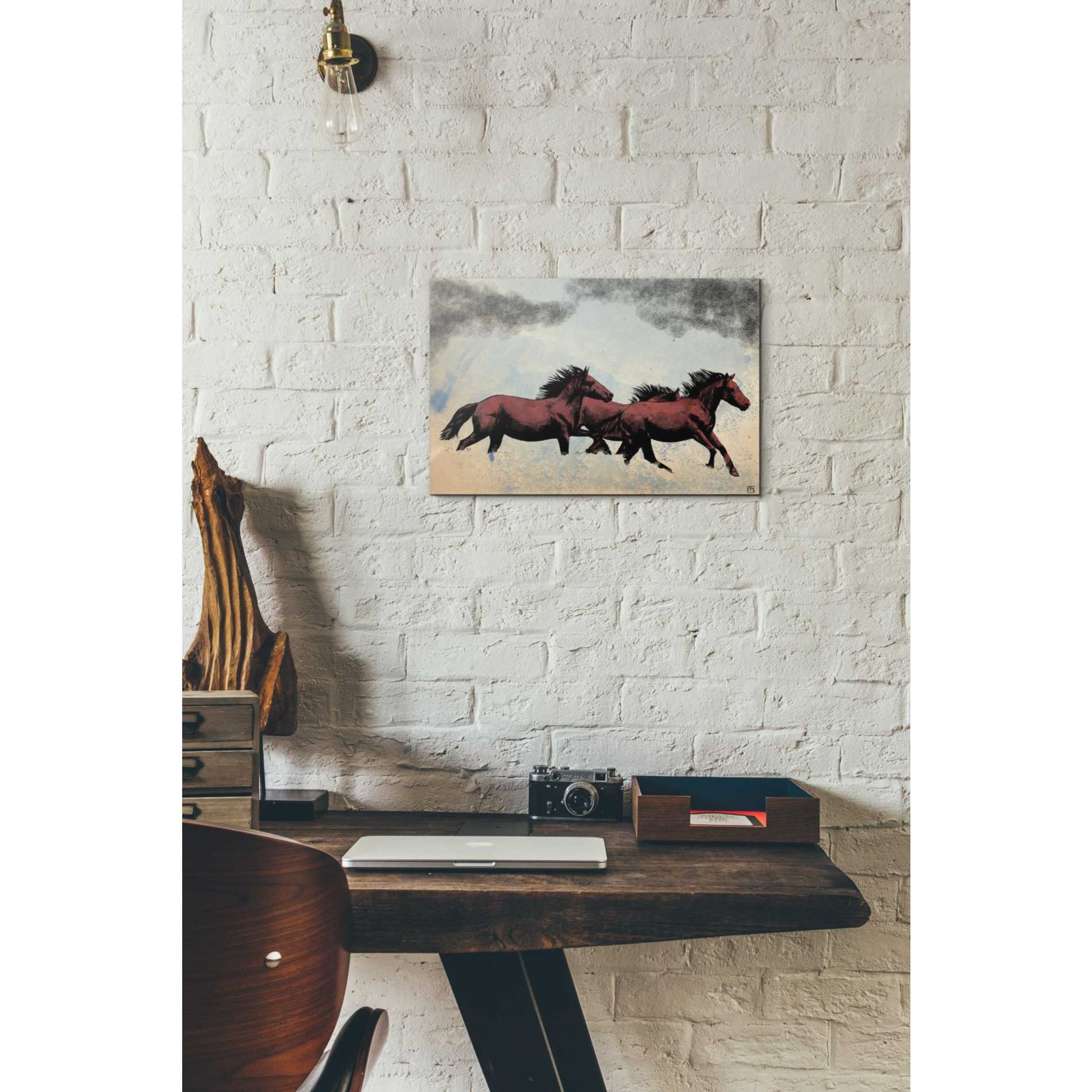 'Horses' by Giuseppe Cristiano, Canvas Wall Art,12 x 18