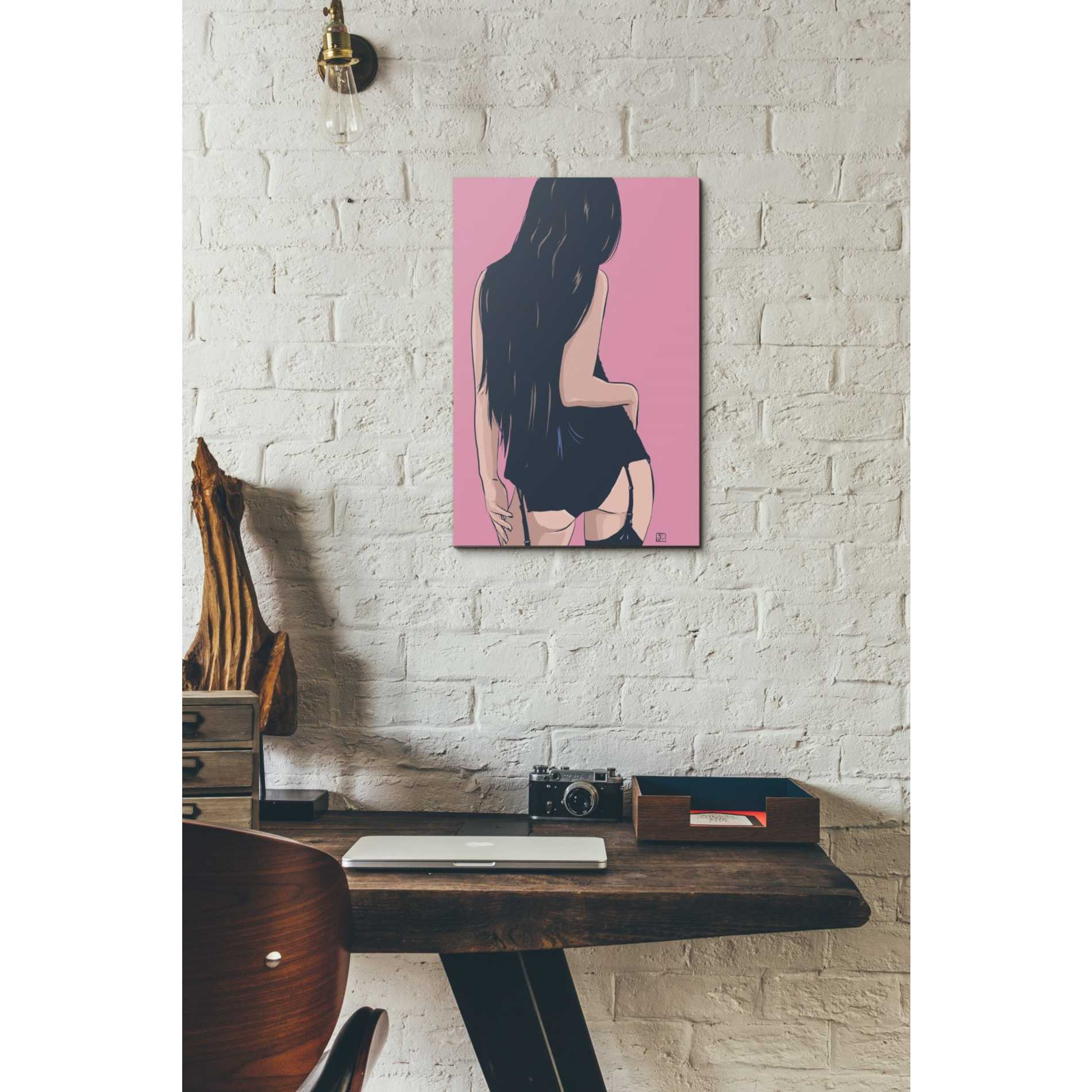 'Brunette in Black' by Giuseppe Cristiano, Canvas Wall Art,12 x 18