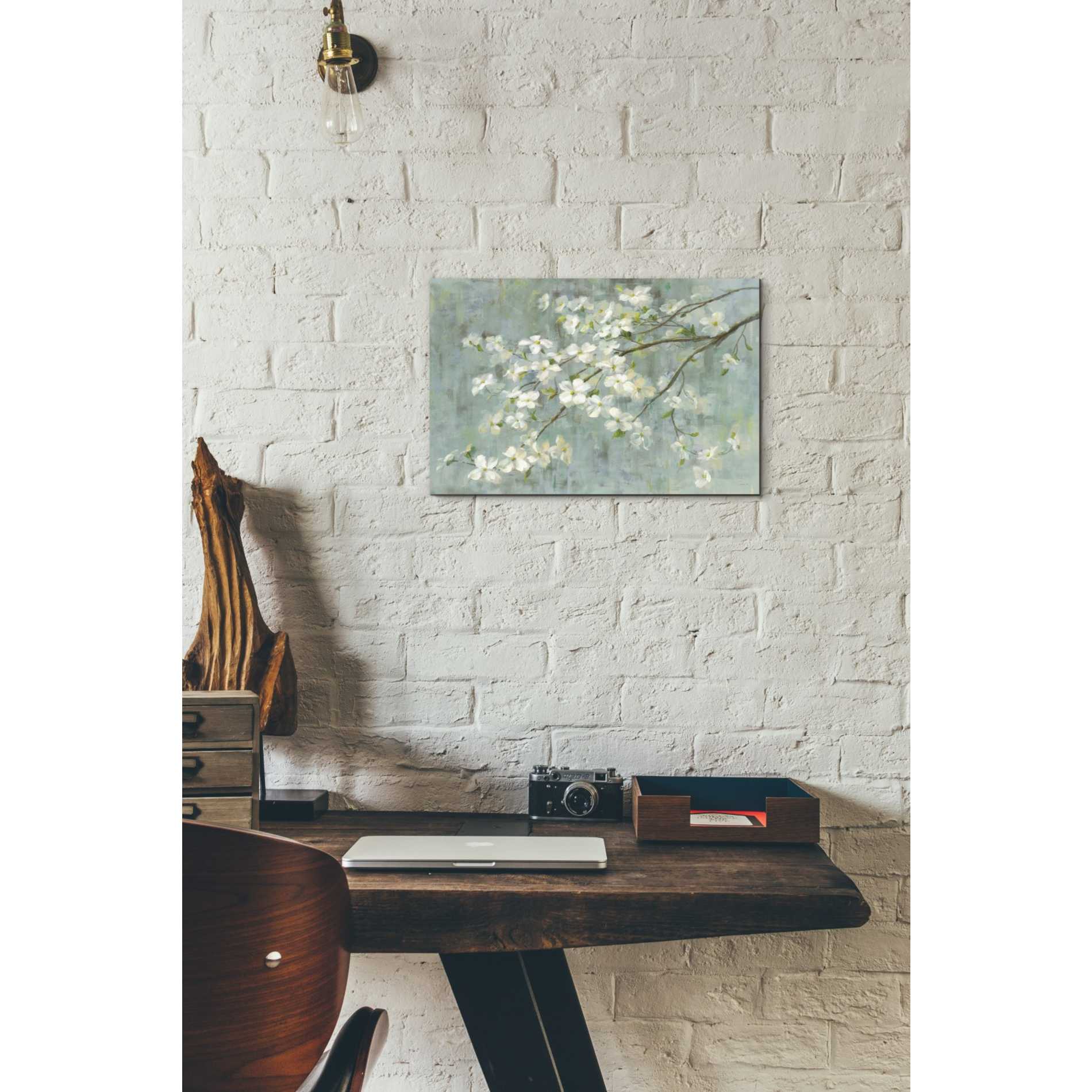 'Dogwood in Spring on Blue' by Danhui Nai, Canvas Wall Art,12 x 18