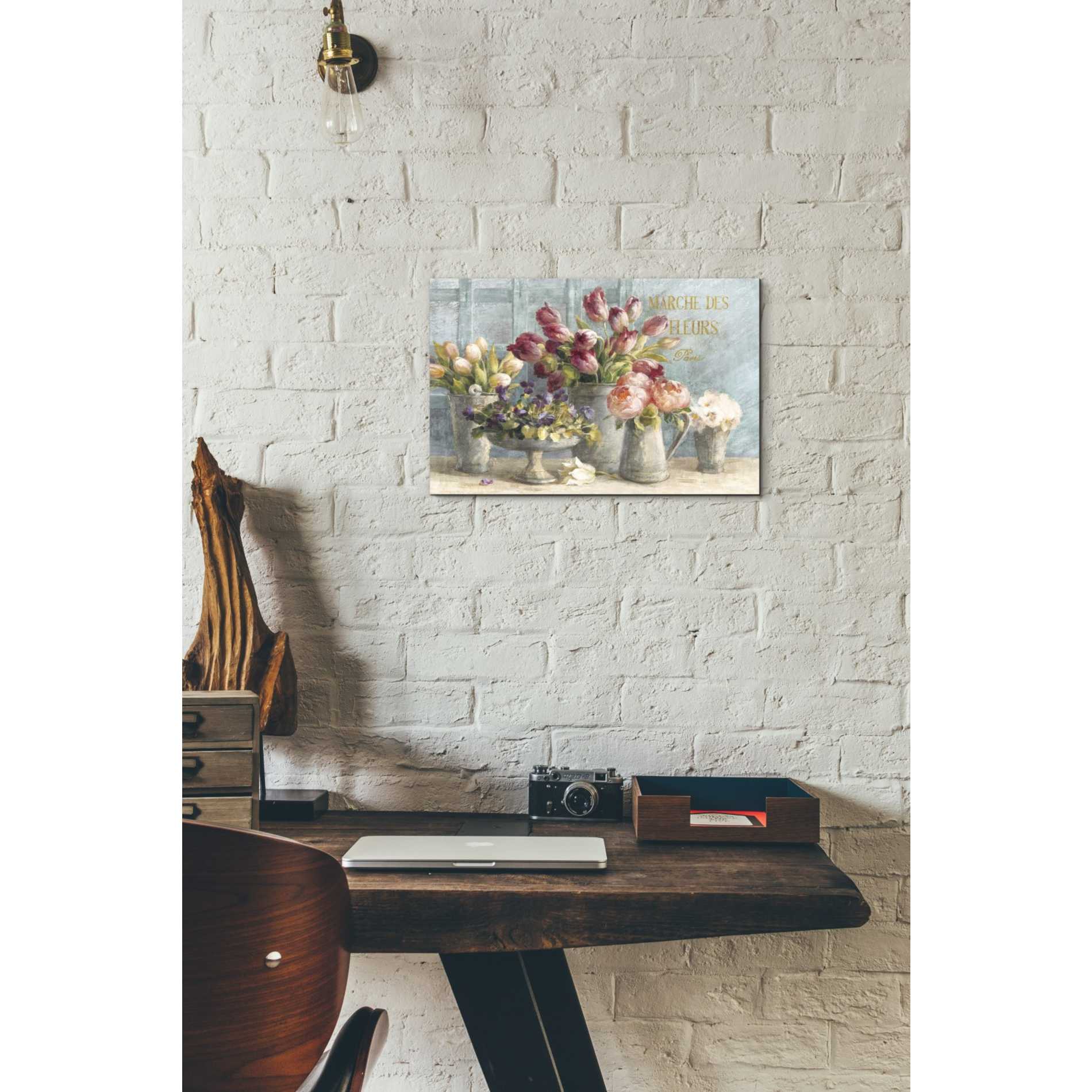 'Marche des Fleurs Blue Gold' by Danhui Nai, Canvas Wall Art,12 x 18