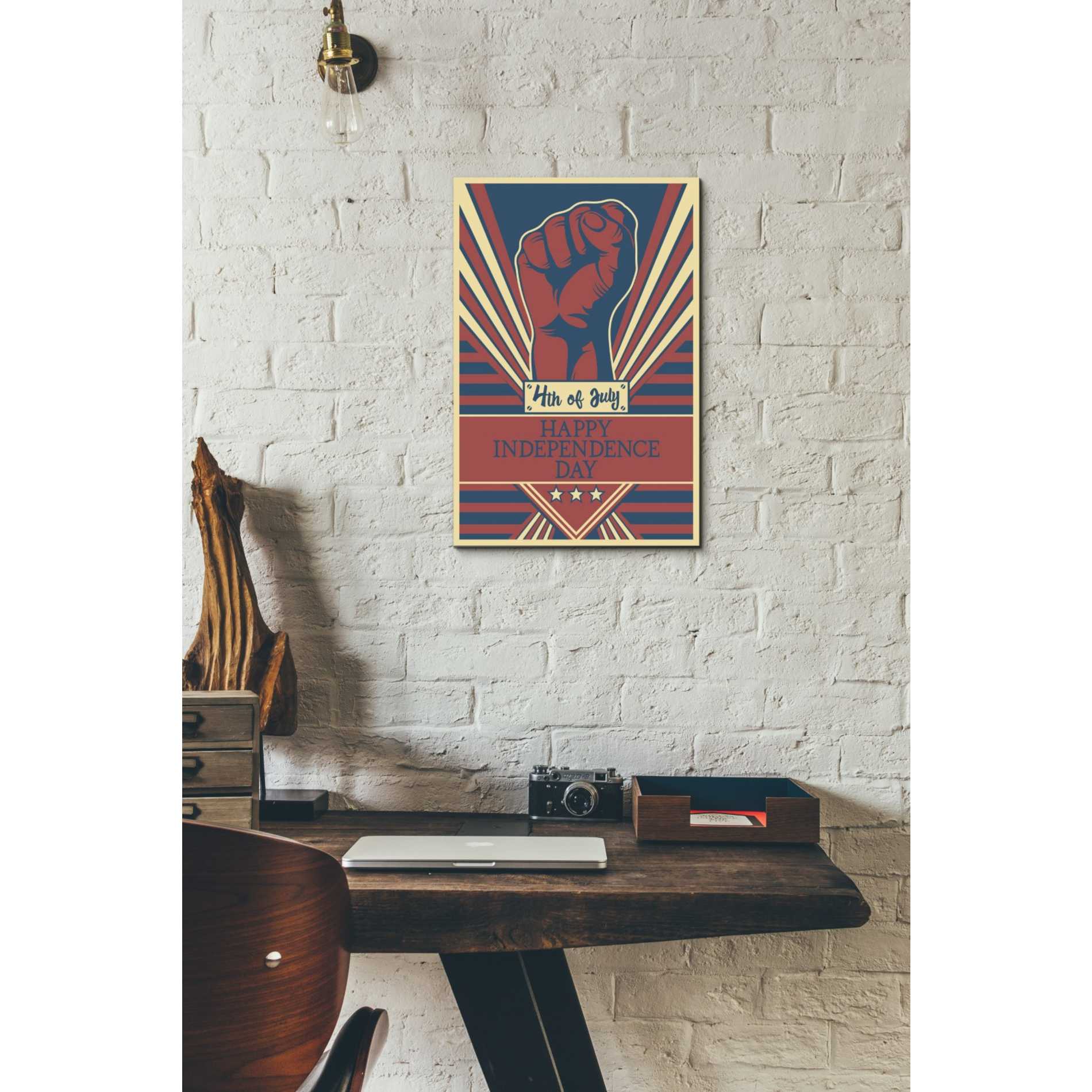 'Independence Day Fist' Canvas Wall Art,12 x 18