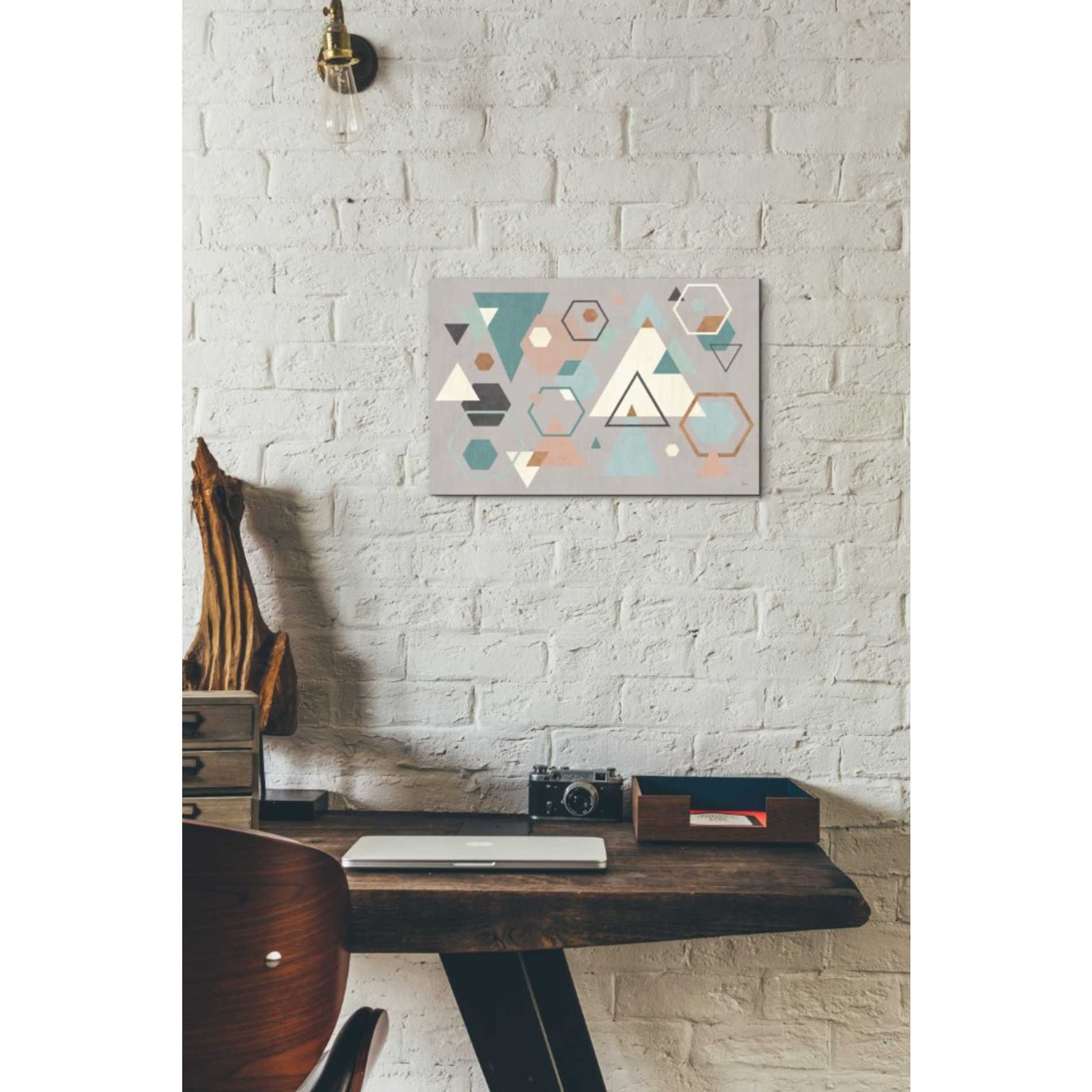 'Abstract Geo I Gray' by Veronique Charron, Canvas Wall Art,18 x 12