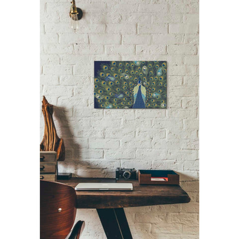 Image of 'Peacock Paradise VI' by Veronique Charron, Canvas Wall Art,18 x 12