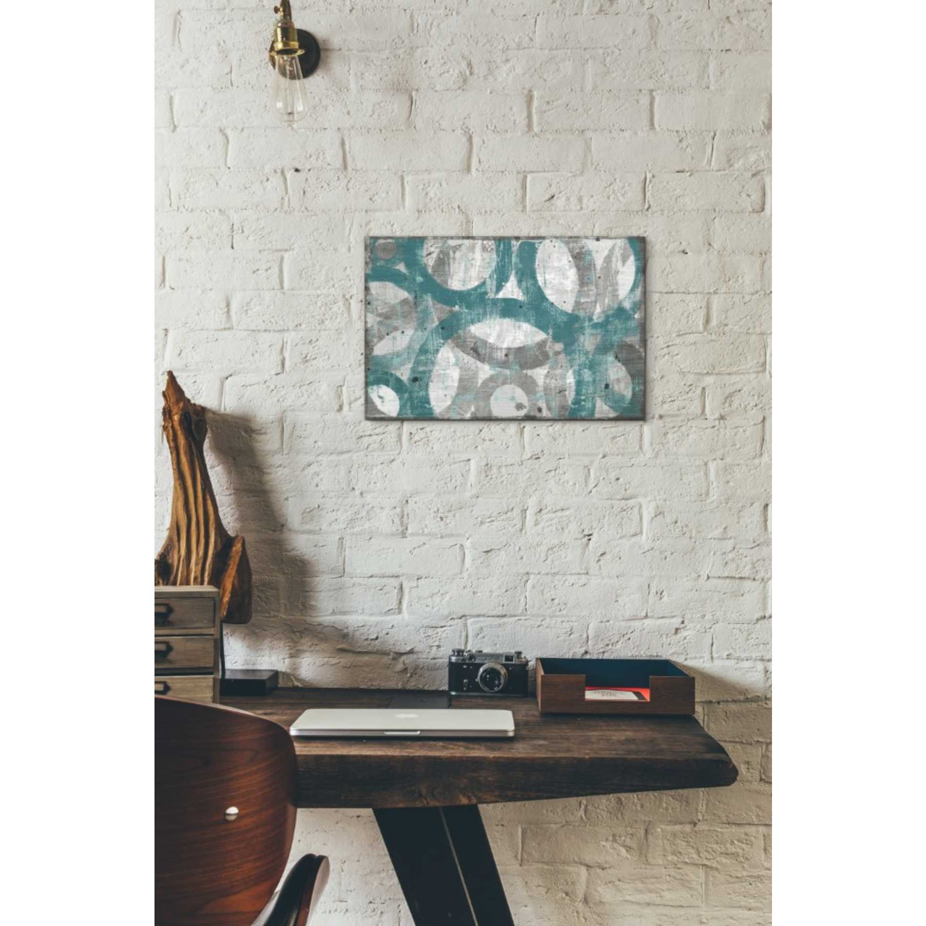 'Industrial I Teal' by Michael Mullan, Canvas Wall Art,12 x 18