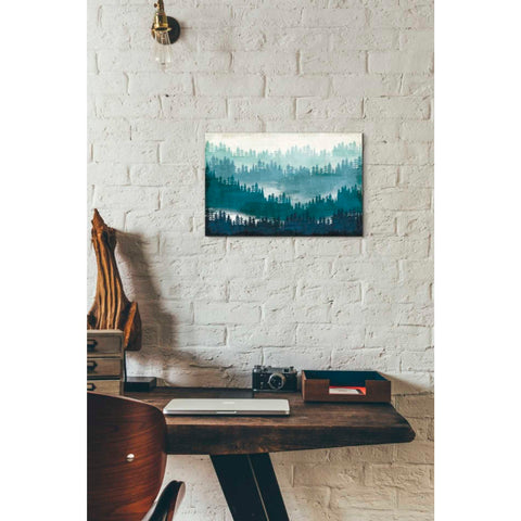 Image of 'Mountainscape Blue' by Michael Mullan, Canvas Wall Art,18 x 12